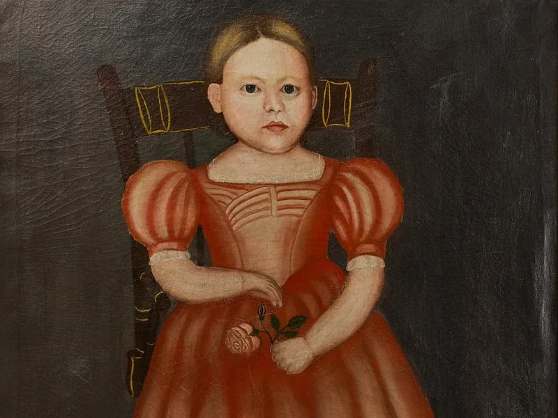 1813-Asahel Lynde Powers - Ritratto di una bambina in abito rosa